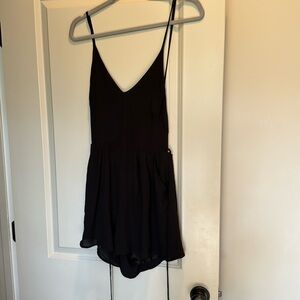 Black romper with backless back